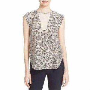 Rebecca Taylor Mirage Cap Sleeve Silk Shell